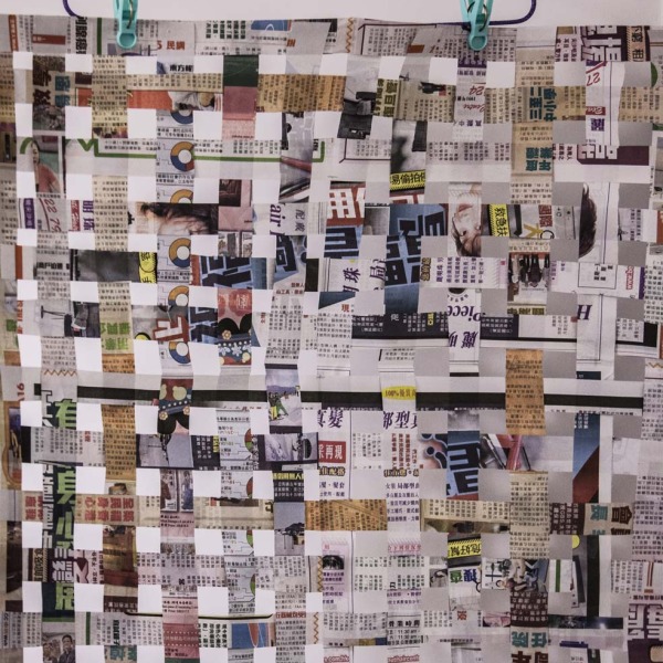 Newspaper Art, quilt, recylced, information, 東方日報, 報紙