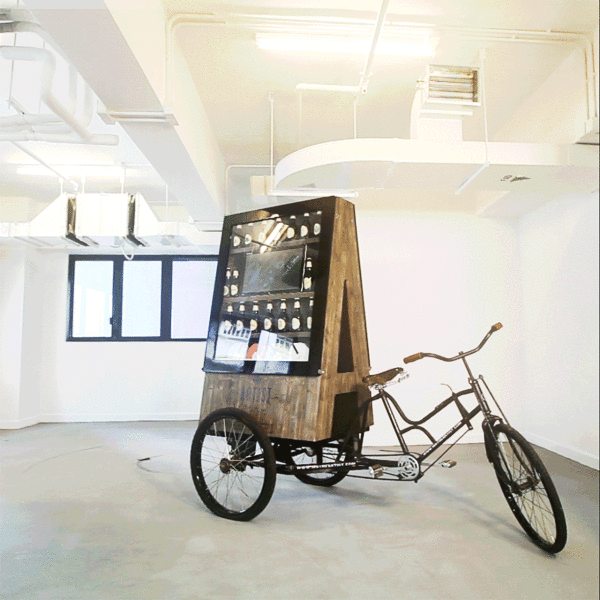 pop up shop, beer, chocolate, tricycle, retail. popup, hong kong, vintage, mrtheartist, mobile shop, old