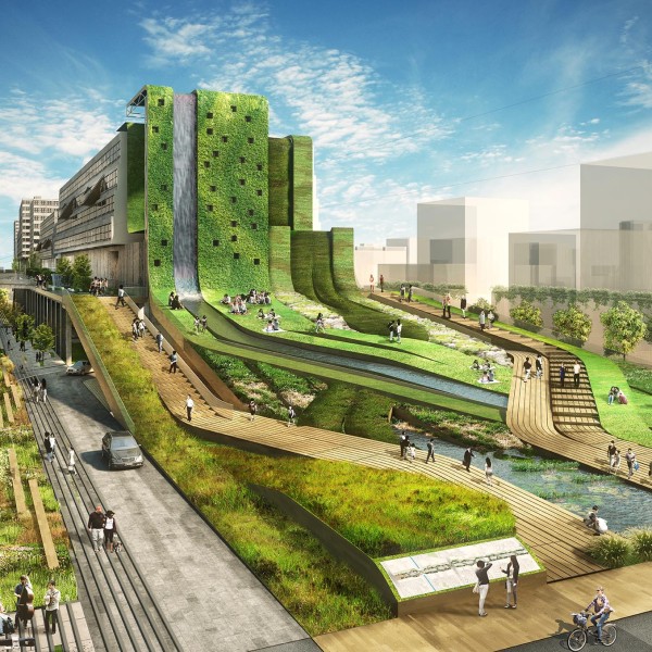 Seun, high line in Korea, 3d print landscape, urban planning, retrofit, factory rehab, seoul, greenwalk, elevated park, sustainable design, architecture, hipster, business evolution