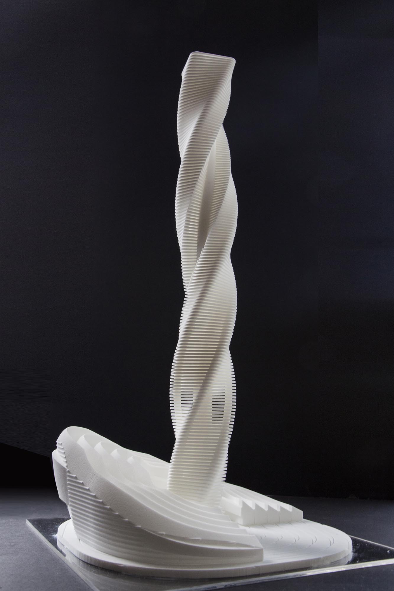 Wind, Urban Design, Architecture, Mixed use, Tower, Mall, Commerical, Retail, Twisted, Natural, Sustainable, Ventilation, 3d print