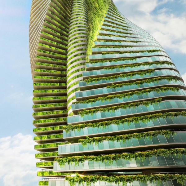 Wind, Urban Design, Architecture, Mixed use, Tower, Mall, Commerical, Retail, Twisted, Natural, Sustainable, Ventilation, 3d print