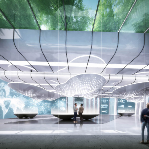 The cloud, Office, Sustainable, customizable, flexible, workplace, future, architecture, interior, design, green, plants, indoors, avoid obvious, aoa, aoarchitect, aviation, air, flying, airline, lobby, exhibition, 2020, garden, fly