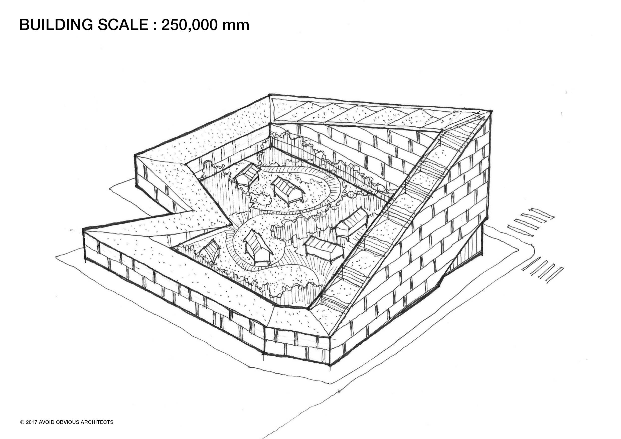 architectural site plan pencil renderings