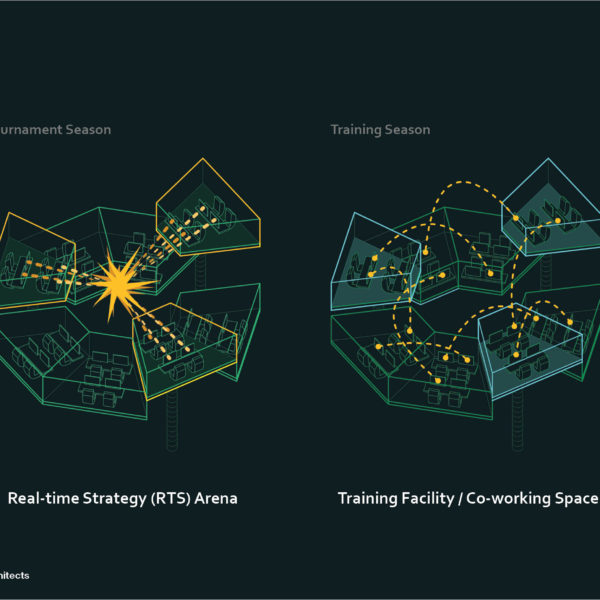 e-sport, stadium, online, games, drone, players, video games, internet, AR, VR, MR, augmented reality, landscape, virtual reality, virtual, digital, electronic sports, battle, e-teams, next generation, future, avoid obvious, architects, architecture, urban design